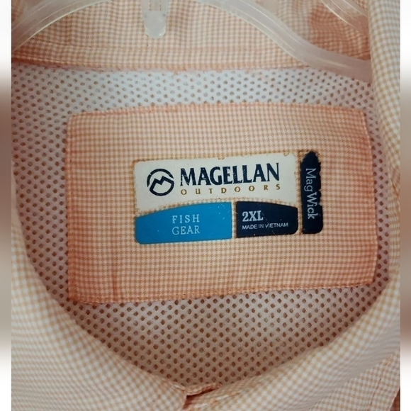 Magellan Outdoors~Men's Size 2XL~Orange Mag Wick Fishing Gear Shirt Short Sleeve - Picture 8 of 10